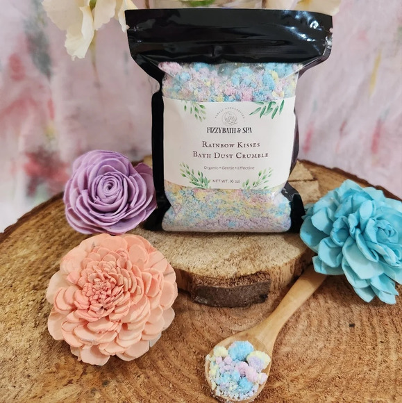 Hand Crafted Other - Handmade‎ Rainbow Kisses fizzy bath dust crumble